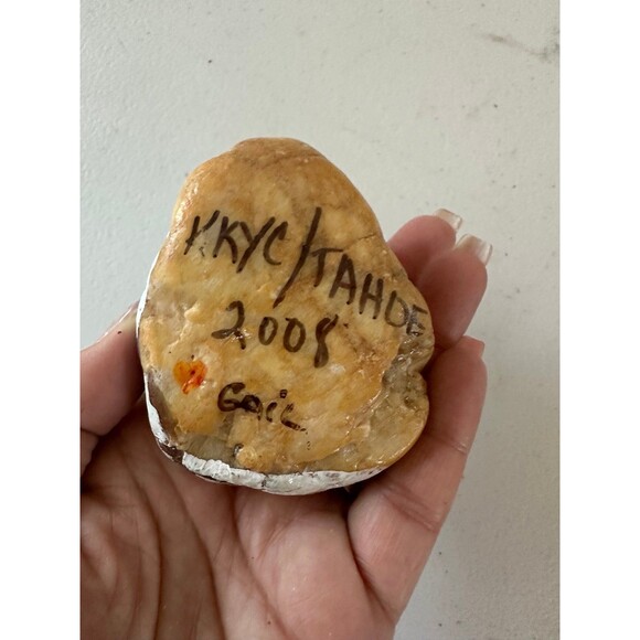 Handpainted Decorative Sailboat Lake Scenery Mineral Rock 2008 KKYC Tahoe - Picture 3 of 3